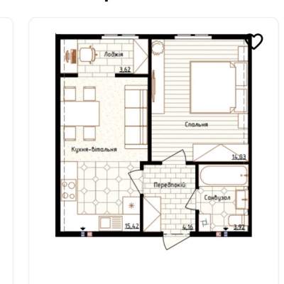 Buy apartment - Kyiv, Maksymovycha Mykhaila (Trutenka Onufriya) street24, ZhK Nova Angliya. Sale of real estate - Golosiivskyi area, secondary market and new building cheap, price up to 67000$, announcement no.1995087 фото 3